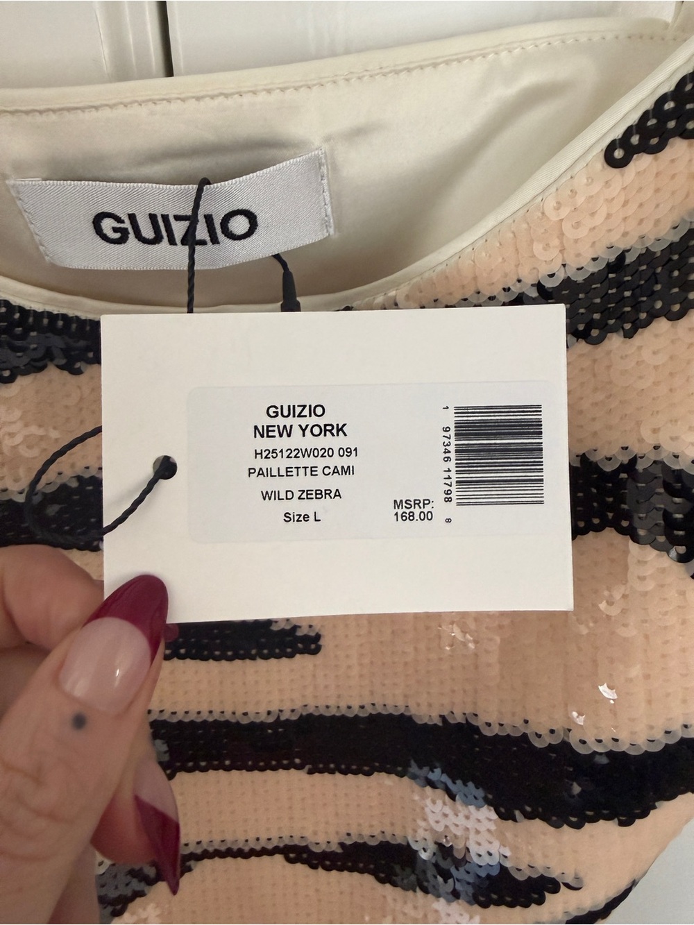 Guizio Zebra Sequin Top - Picture 6 of 6